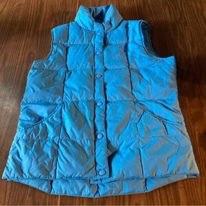 Lands end woman’s small (6-8) puffer down filled snap closed vest pockets